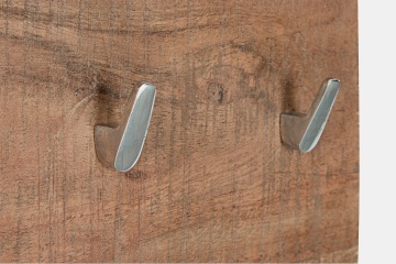 Set de 2 Cuiere Elmer, 5 agățătoare, din lemn de salcâm, 58x2.5x20 cm - Img 2