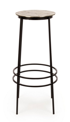 Set de 2 scaune de bar Amira, metal auriu antichizat, diametru 36 cm, înălțime 77 cm - Img 3