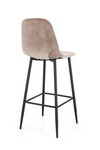 Set de 2 scaune de bar Irelia, din catifea, taupe, 46x39x103 cm - Img 2
