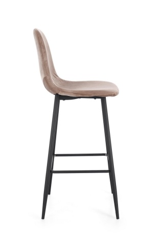 Set de 2 scaune de bar Irelia, din catifea, taupe, 46x39x103 cm - Img 6