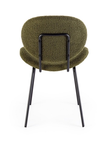 Set de 2 scaune Maddie, din țesătură bouclé și metal, verde închis, 52x59.5x79.5 cm - Img 5