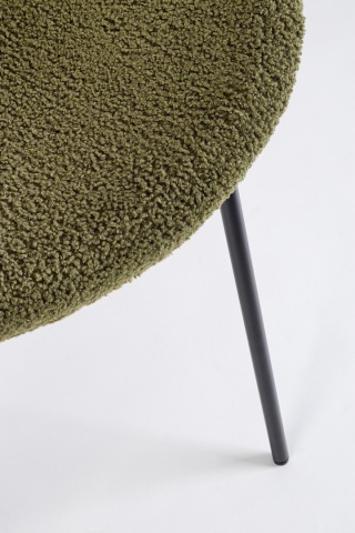 Set de 2 scaune Maddie, din țesătură bouclé și metal, verde închis, 52x59.5x79.5 cm - Img 8
