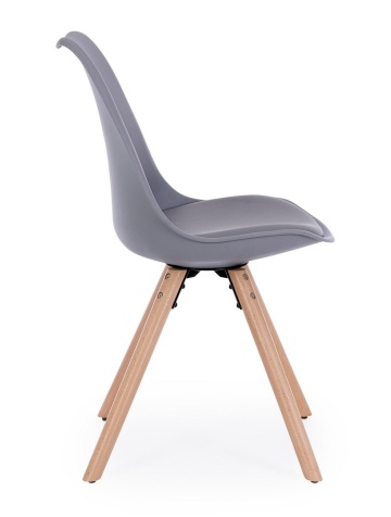 Set de 2 scaune New Trend, din plastic și lemn de fag, gri, 54x49x83.5 cm - Img 5