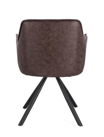 Set de 2 scaune pivotante din piele ecologică, maro închis, 59.5x61x84 cm - Img 4