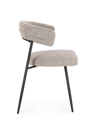 Set de 4 scaune Amaia, oțel și poliester, gri fumuriu, 59x53x80 cm - Img 5