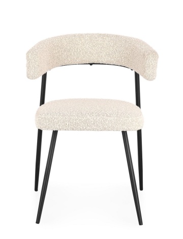 Set de 4 scaune Amaia, oțel și poliester, ivoire, 59x53x80 cm - Img 3