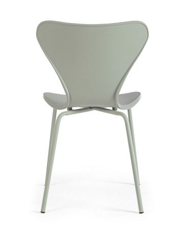 Set de 4 scaune moderne Tessa, plastic și metal, verde - Img 4