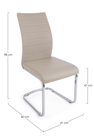 Set de 4 scaune Myra din piele ecologică, cappuccino, 41x60x98 cm - Img 3