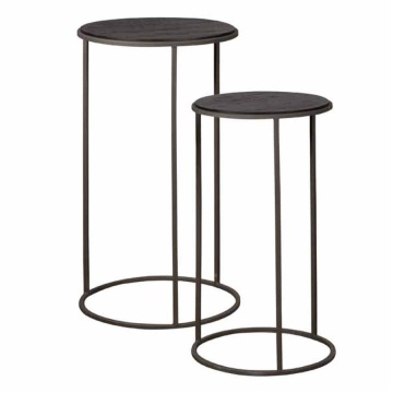 Set masute laterale Spello din lemn de tec mat gri de la 40 cm