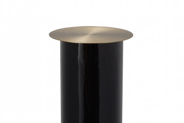 Suport lumanare din fier Art Deco, negru / auriu - Img 3