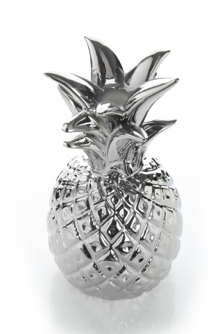Suport lumanare din metal Pineapple, argintiu - Img 2