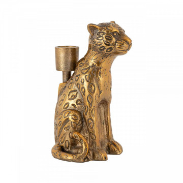 Suport lumanare leopard din metal Lyle, gold - Img 1
