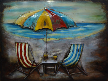 Tablou din metal Beach 120cm x 90cm - Img 1