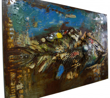 Tablou din metal Fish 120cm x 80cm - Img 3
