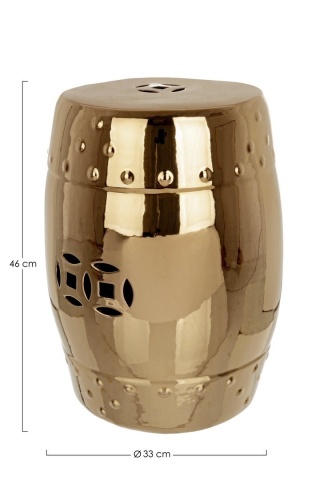 Taburet din ceramică, vopsit electrostatic, potrivit pentru interior și exterior, diametru 33 cm, înălțime 46 cm - Img 2