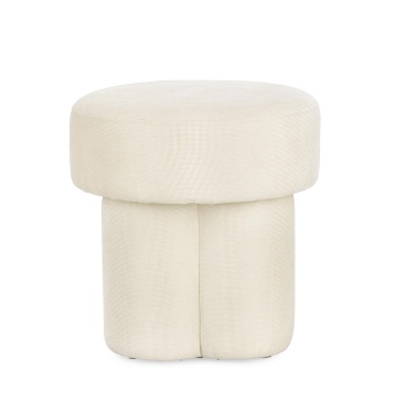 Taburet din material textil, alb, 42x42x43 cm - Img 2