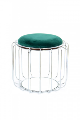 Taburet tapitat/masuta de cafea rotund/a Comfortable 50x50x45 cm verde