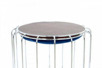 Taburet tapitat/masuta de cafea rotund/a Comfortable 50x50x45 cm albastru închis - Img 6