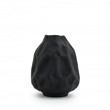 Vaza de aluminiu Dent medie neagra 26.5 cm