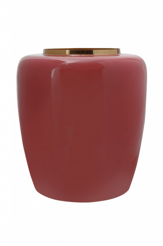 Vaza din fier Art Deco, corai / auriu 34x34x36,5 cm