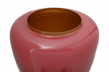 Vaza din fier Art Deco, corai / auriu 34x34x36,5 cm - Img 3