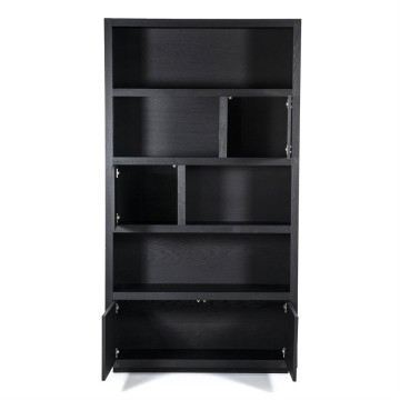 Bibliotecă din lemn de stejar Helsinki 120x220cm neagra - Img 2
