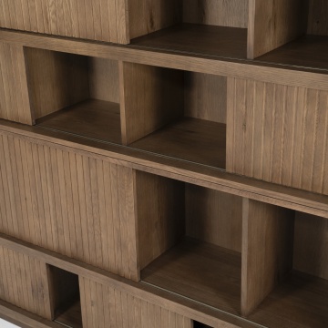 Bibliotecă Milo din lemn de stejar maro - Img 11