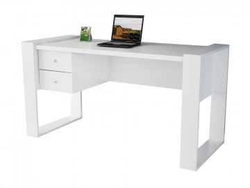 Birou cu sertare din pal melaminat Lord alb 158,4 cm