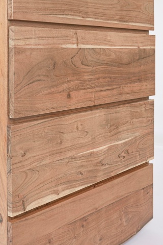 Comodă Aron cu 5 sertare, lucrată manual din lemn de acacia, efect lemn natural, 70x45x130 cm - Img 7