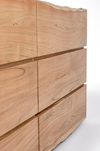 Comodă Aron cu 6 sertare, lucrată manual din lemn de acacia, efect lemn natural, 142x45x83 cm - Img 7