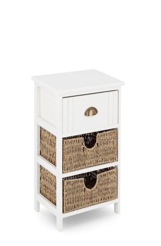 Comoda Sierra este o piesă de mobilier practică și elegantă, ideală pentru organizarea spațiului în dormitor, hol sau living. Cu un design distinctiv, aceasta combină structura solidă din lemn de Paulownia cu detaliile de împletitură din hârtie de pe sert