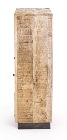 Comodă Tudor cu 5 sertare, din lemn de mango și oțel, 45x35x110 cm - Img 5