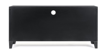 Comodă TV Cambridge, cu 2 uși, din oțel vopsit epoxidic, negru, 120,5x40x58,5 cm - Img 4