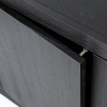 Comoda TV din lemn de stejar Helsinki 160cm neagra - Img 3