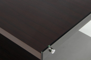 Comoda TV din sticla temperata Elementary maro inchis 120 cm - Img 5