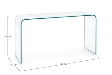 Consolă din sticlă, 125x40x70 cm - Img 2