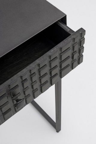 Consolă Dorset cu 2 sertare, din lemn și metal, 100x33x80 cm - Img 7