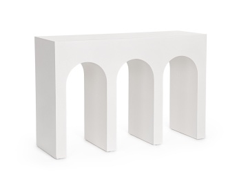 Consolă modelată Rhome, finisaj cu efect material, albă, 120x40x80 cm