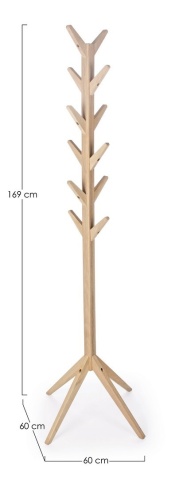 Cuier Daiki Slim, din lemn de stejar, natur, 60x60x169 cm - Img 2
