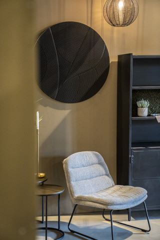 Decoratiune de perete rotunda din MDF 90 cm neagra - Img 4