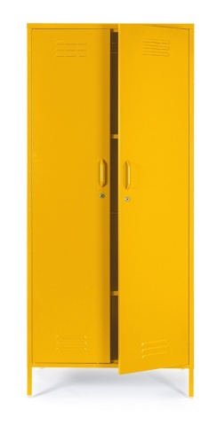 Dulap Cambridge, cu 2 uși, din oțel, vopsit electrostatic, galben, 80x50x185 cm - Img 7