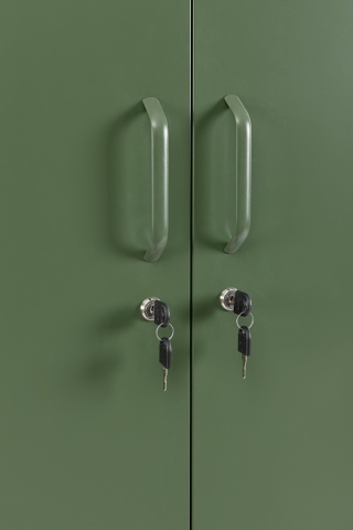 Dulap Cambridge, cu 2 uși, din oțel, vopsit electrostatic, verde salvie, 80x50x185 cm - Img 6