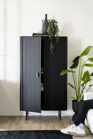 Dulap din lemn de mango Remi 104 cm negru - Img 4