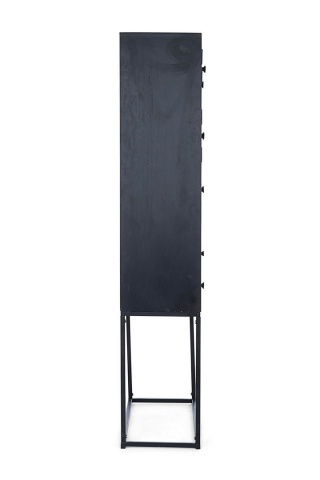Dulap living Janesh, 4 uși, 6 sertare, cu mozaic din rășină, lemn de mango, 90x35x180 cm - Img 5