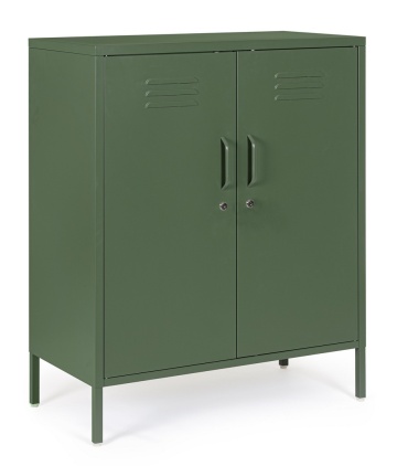 Dulapior Cambridge, cu 2 uși și 2 rafturi ajustabile, din metal vopsit electrostatic, verde salvie, 80x40x101.5 cm