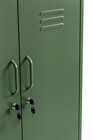 Dulapior Cambridge, cu 2 uși și 2 rafturi ajustabile, din metal vopsit electrostatic, verde salvie, 80x40x101.5 cm - Img 6