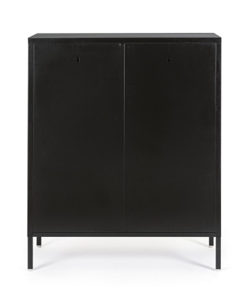 Dulapior Cambridge, cu 2 uși și 2 rafturi ajustabile, din metal vopsit electrostatic, negru, 80x40x101.5 cm - Img 4