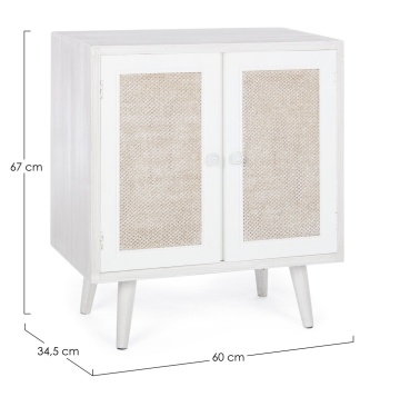 Dulapior Montiel din MDF, cu 2 uși și fronturi din țesătură, 60x34.5x67 cm - Img 2