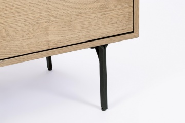 Dulapior Stanwood, cu 3 uși, MDF furniruit stejar, finisaj natural, 90x40x120 cm - Img 8