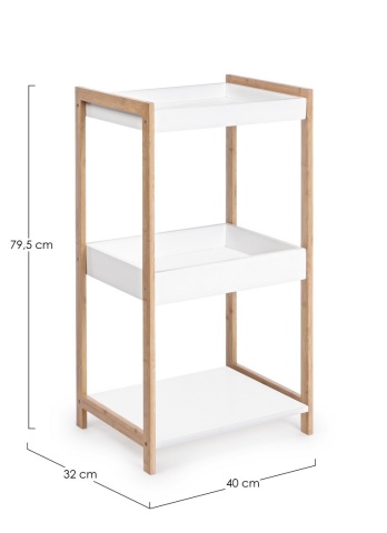 Etajera Brooklyn din MDF alb mat 79,2 cm - Img 2